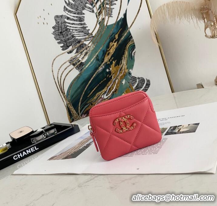 Most Popular Chanel 19 Zip Card bag 82086 Rose