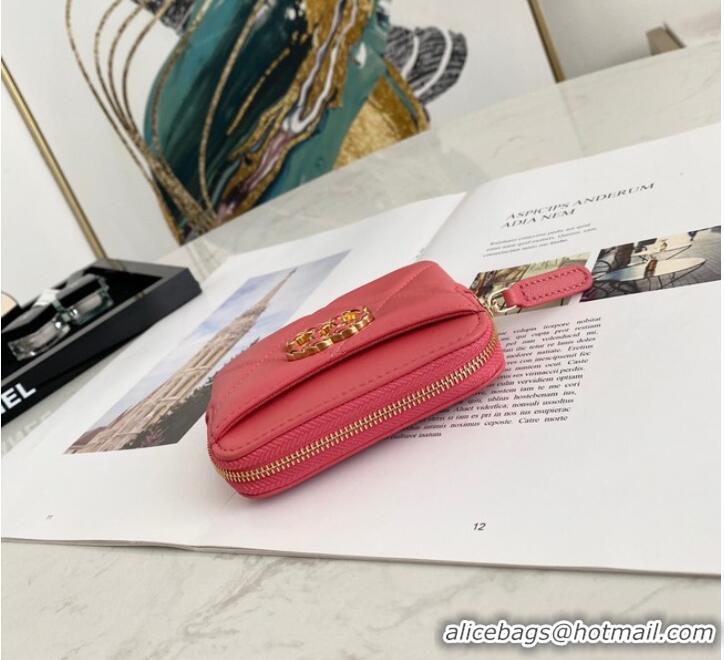 Most Popular Chanel 19 Zip Card bag 82086 Rose