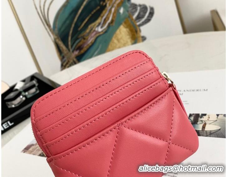 Most Popular Chanel 19 Zip Card bag 82086 Rose