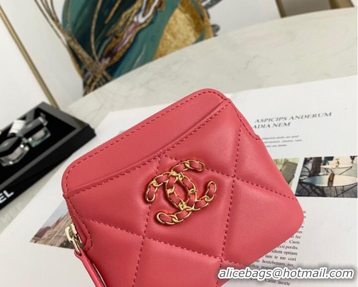 Most Popular Chanel 19 Zip Card bag 82086 Rose