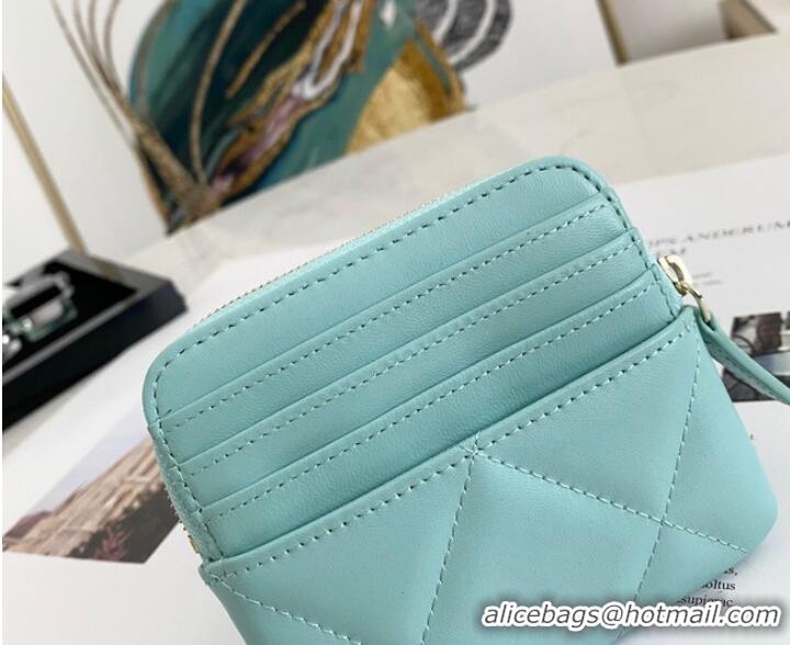 Buy Inexpensive Chanel 19 Zip Card bag 82086 light blue