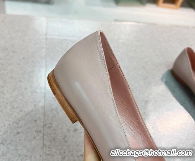 Top Quality Valentino VLOGO SIGNATURE Calfskin Flat Ballerina Nude 0106068