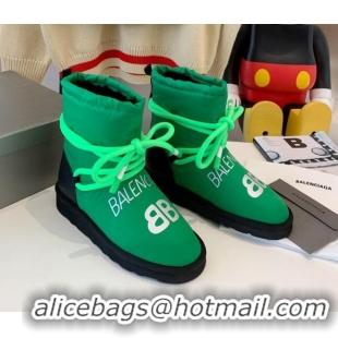 Super Quality Balenciaga Lace-up Flat Ankle Boots 121317 Green