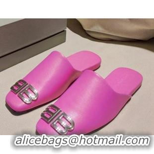 Low Price Balenciaga BB Lambskin Flat Mules 121319 Pink