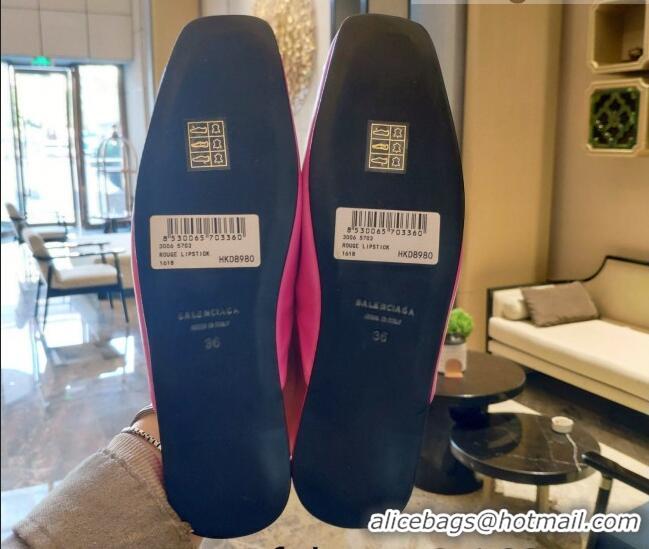 Low Price Balenciaga BB Lambskin Flat Mules 121319 Pink