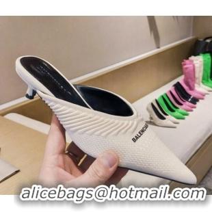 Best Price Balenciaga Knit Mules 4cm 121323 White