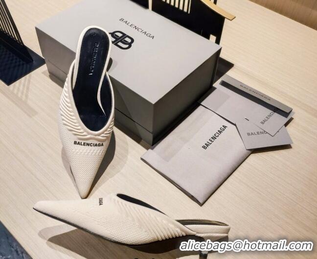 Best Price Balenciaga Knit Mules 4cm 121323 White