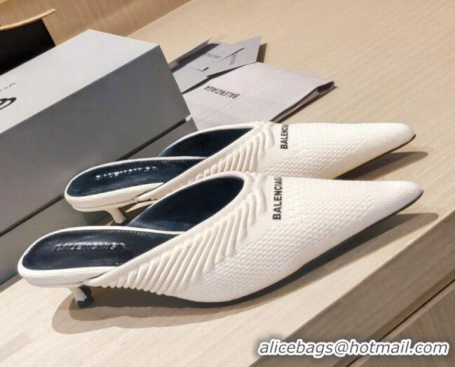 Best Price Balenciaga Knit Mules 4cm 121323 White