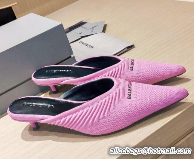 Good Quality Balenciaga Knit Mules 4cm 121323 Pink