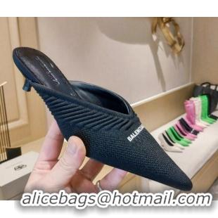 Low Cost Balenciaga Knit Mules 4cm 121323 Black