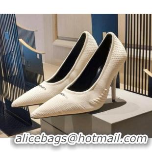 Top Quality Balenciaga Knit Pumps 9cm 121327 White