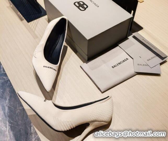 Top Quality Balenciaga Knit Pumps 9cm 121327 White