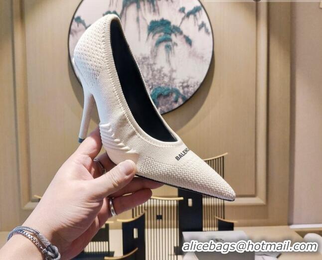 Top Quality Balenciaga Knit Pumps 9cm 121327 White