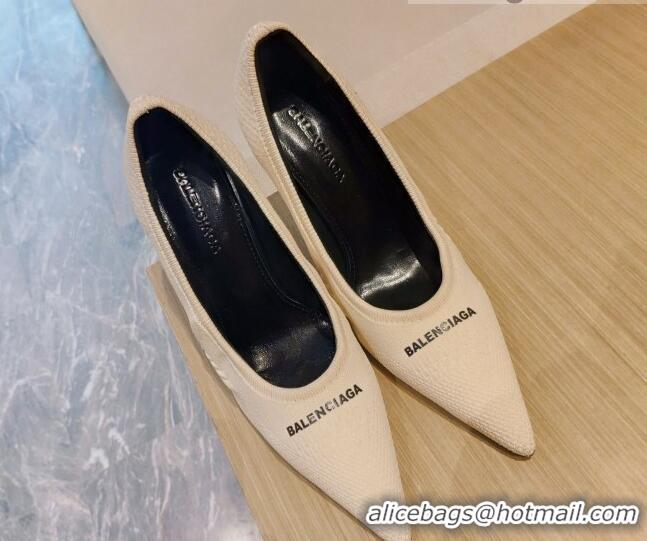 Top Quality Balenciaga Knit Pumps 9cm 121327 White