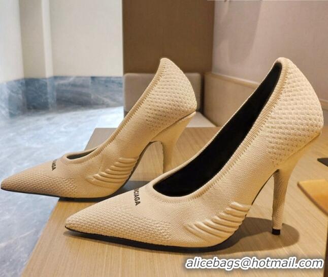 Top Quality Balenciaga Knit Pumps 9cm 121327 White