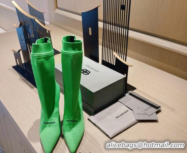 Most Popular Balenciaga Knit Mid-Half Boots 9cm 121331 Green