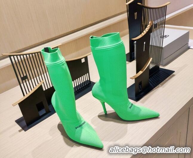 Most Popular Balenciaga Knit Mid-Half Boots 9cm 121331 Green