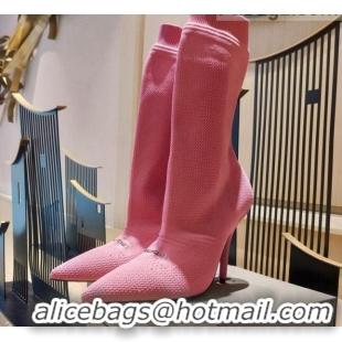 Perfect Balenciaga Knit Mid-Half Boots 9cm 121331 Pink