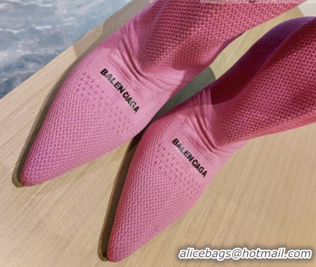 Perfect Balenciaga Knit Mid-Half Boots 9cm 121331 Pink