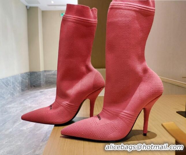 Perfect Balenciaga Knit Mid-Half Boots 9cm 121331 Pink