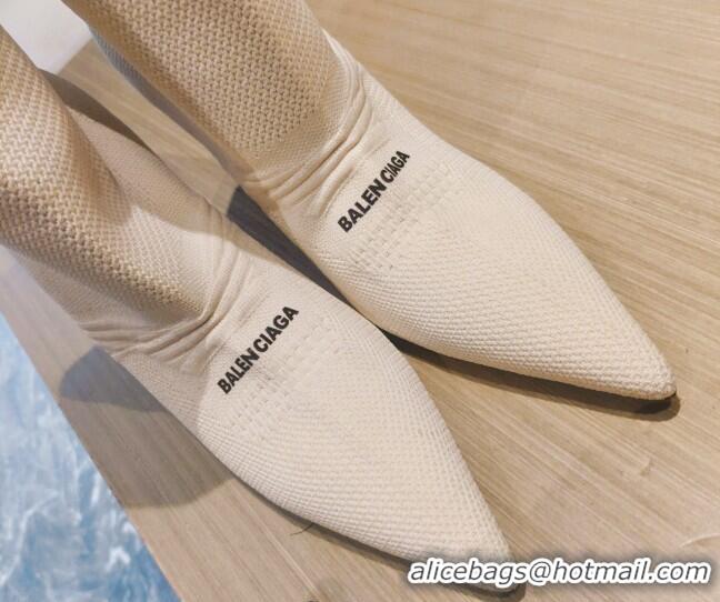 Best Price Balenciaga Knit Mid-Half Boots 9cm 121331 White