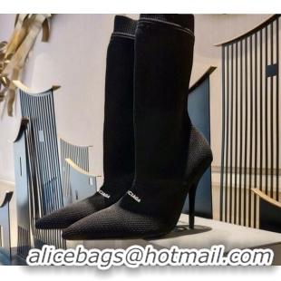 Best Quality Balenciaga Knit Mid-Half Boots 9cm 121331 Black