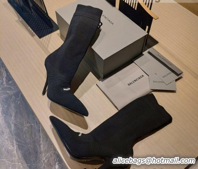 Best Quality Balenciaga Knit Mid-Half Boots 9cm 121331 Black