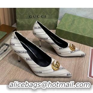 Best Price Balenciaga x Gucci The Hacker Project Knife Pumps 8cm 121353 White