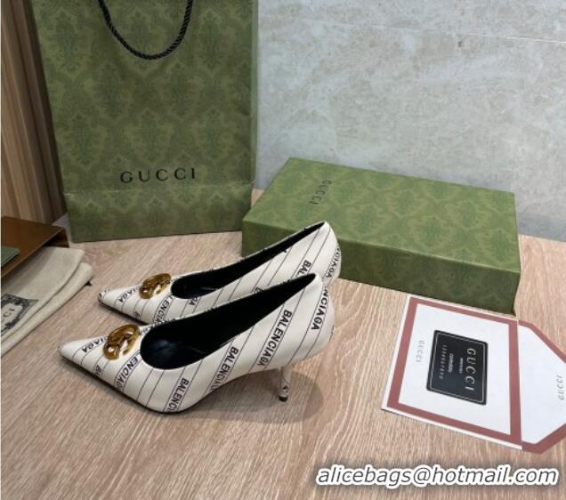 Best Price Balenciaga x Gucci The Hacker Project Knife Pumps 8cm 121353 White