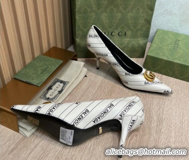 Best Price Balenciaga x Gucci The Hacker Project Knife Pumps 8cm 121353 White