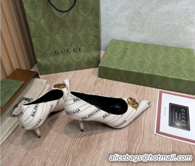 Best Price Balenciaga x Gucci The Hacker Project Knife Pumps 8cm 121353 White