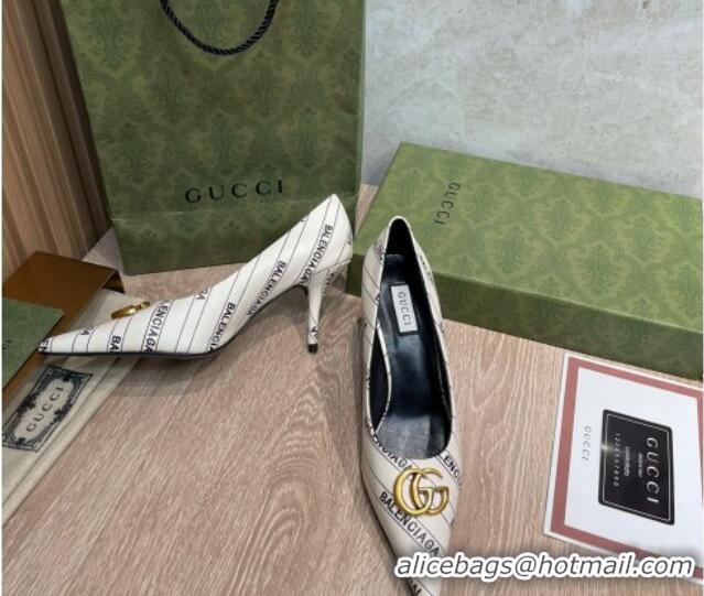 Best Price Balenciaga x Gucci The Hacker Project Knife Pumps 8cm 121353 White