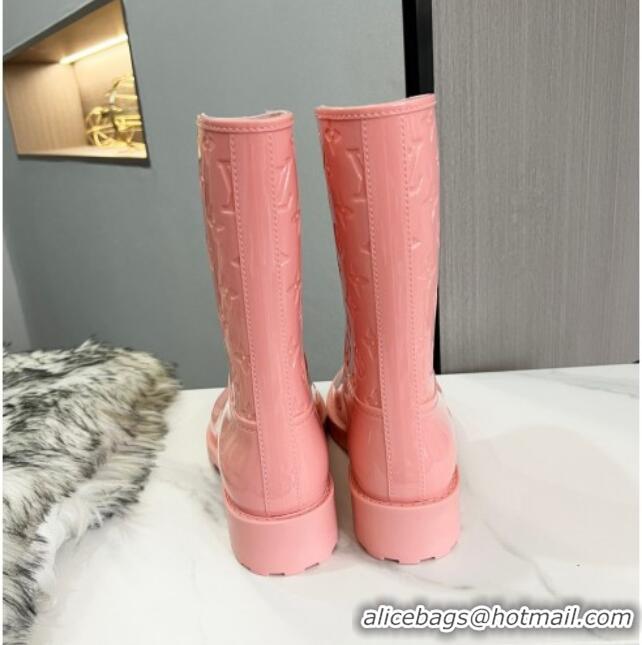 Luxury Louis Vuitton Drops Rubber Flat Half Boots 121684 Pink