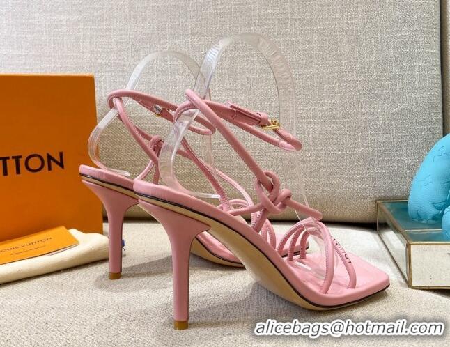 Stylish Louis Vuitton Nova Lambskin Strap Sandals 9cm 121685 Pink