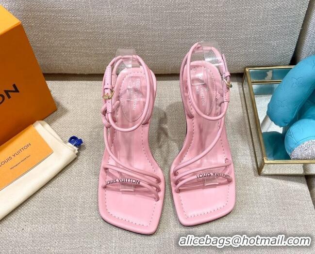 Stylish Louis Vuitton Nova Lambskin Strap Sandals 9cm 121685 Pink