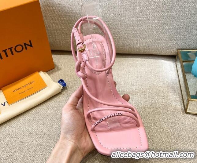 Stylish Louis Vuitton Nova Lambskin Strap Sandals 9cm 121685 Pink