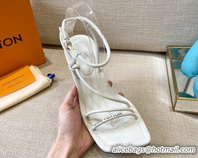 Unique Style Louis Vuitton Nova Lambskin Strap Sandals 9cm 121685 White