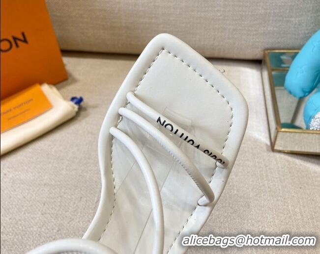 Unique Style Louis Vuitton Nova Lambskin Strap Sandals 9cm 121685 White