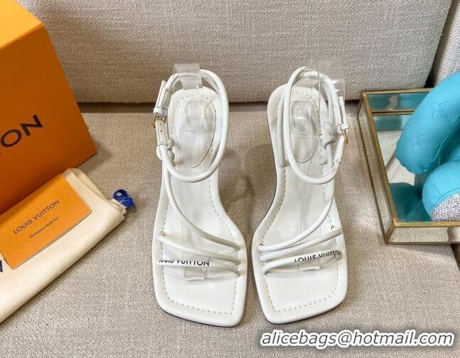 Unique Style Louis Vuitton Nova Lambskin Strap Sandals 9cm 121685 White