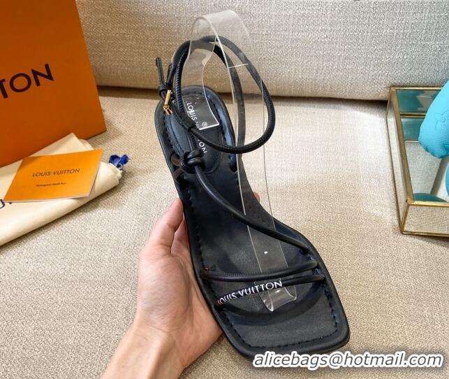 Best Quality Louis Vuitton Nova Lambskin Strap Sandals 5.5cm 121690 Black