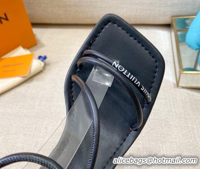 Best Quality Louis Vuitton Nova Lambskin Strap Sandals 5.5cm 121690 Black