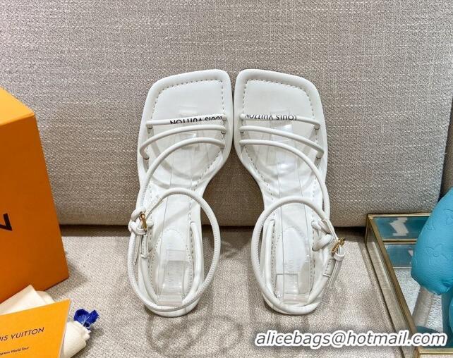 New Fashion Louis Vuitton Nova Lambskin Strap Sandals 5.5cm 121690 White