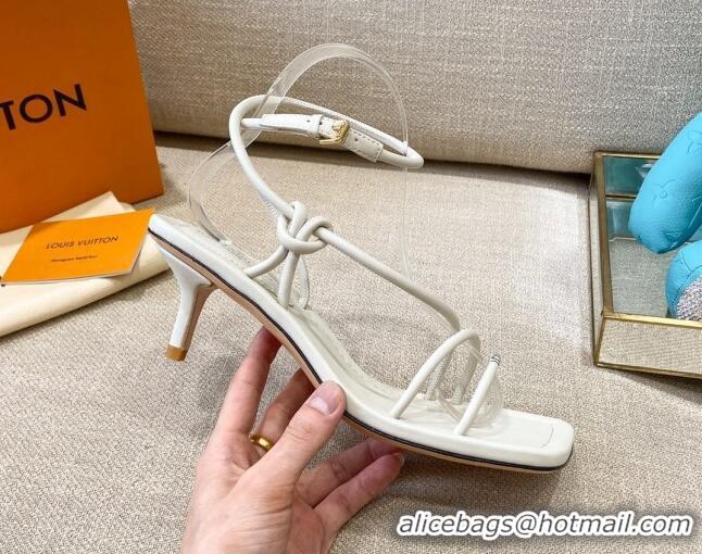 New Fashion Louis Vuitton Nova Lambskin Strap Sandals 5.5cm 121690 White