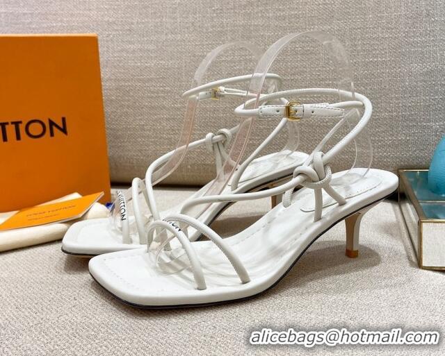 New Fashion Louis Vuitton Nova Lambskin Strap Sandals 5.5cm 121690 White