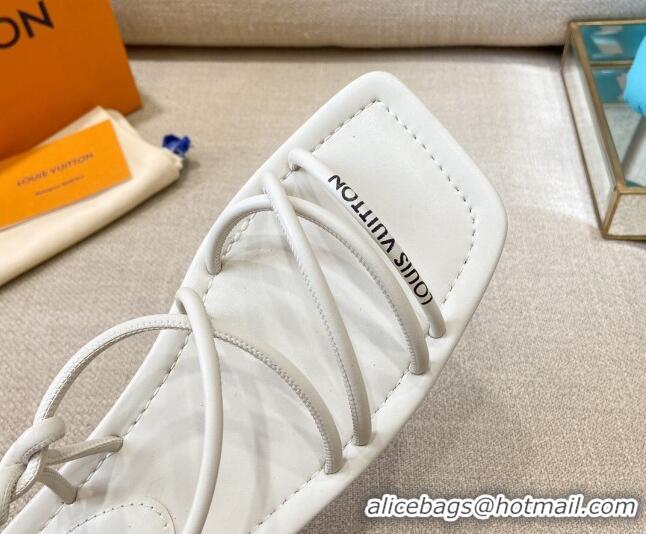 Good Quality Louis Vuitton Nova Lambskin Strap Flat Sandals 121691 White