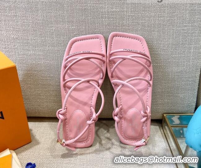 Top Quality Louis Vuitton Nova Lambskin Strap Flat Sandals 121691 Pink