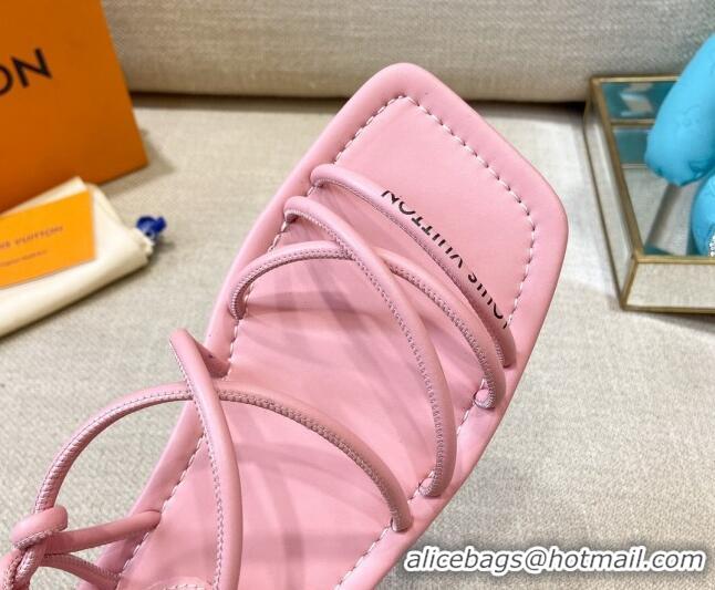 Top Quality Louis Vuitton Nova Lambskin Strap Flat Sandals 121691 Pink