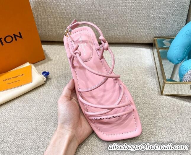 Top Quality Louis Vuitton Nova Lambskin Strap Flat Sandals 121691 Pink