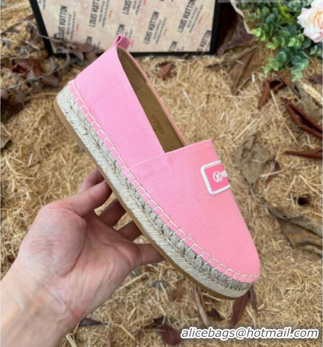 Top Design Louis Vuitton Logo Patch Canvas Espadrilles 121743 Pink