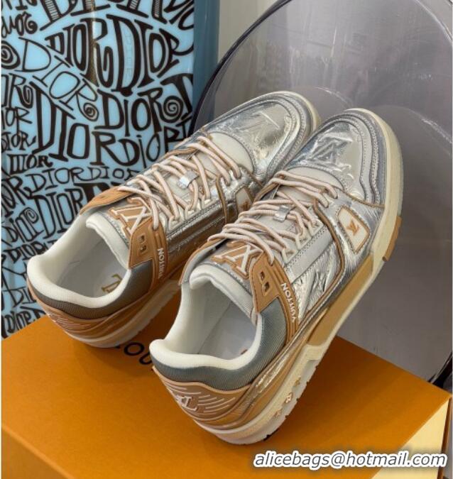 Top Quality Louis Vuitton LV Trainer Sneakers 121778 Silver/Beige